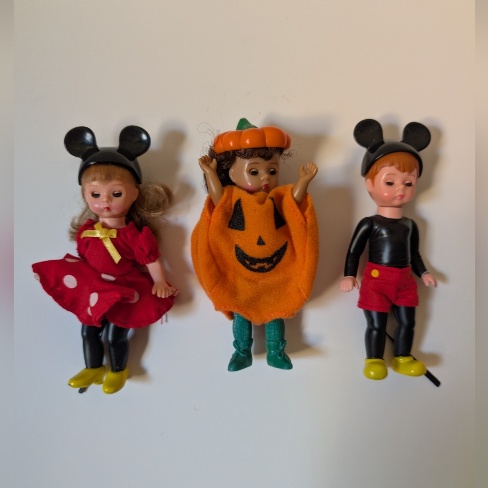 McDonald's Festive Alexander Dolls Set. Minnie, Pumpkin And Mickey